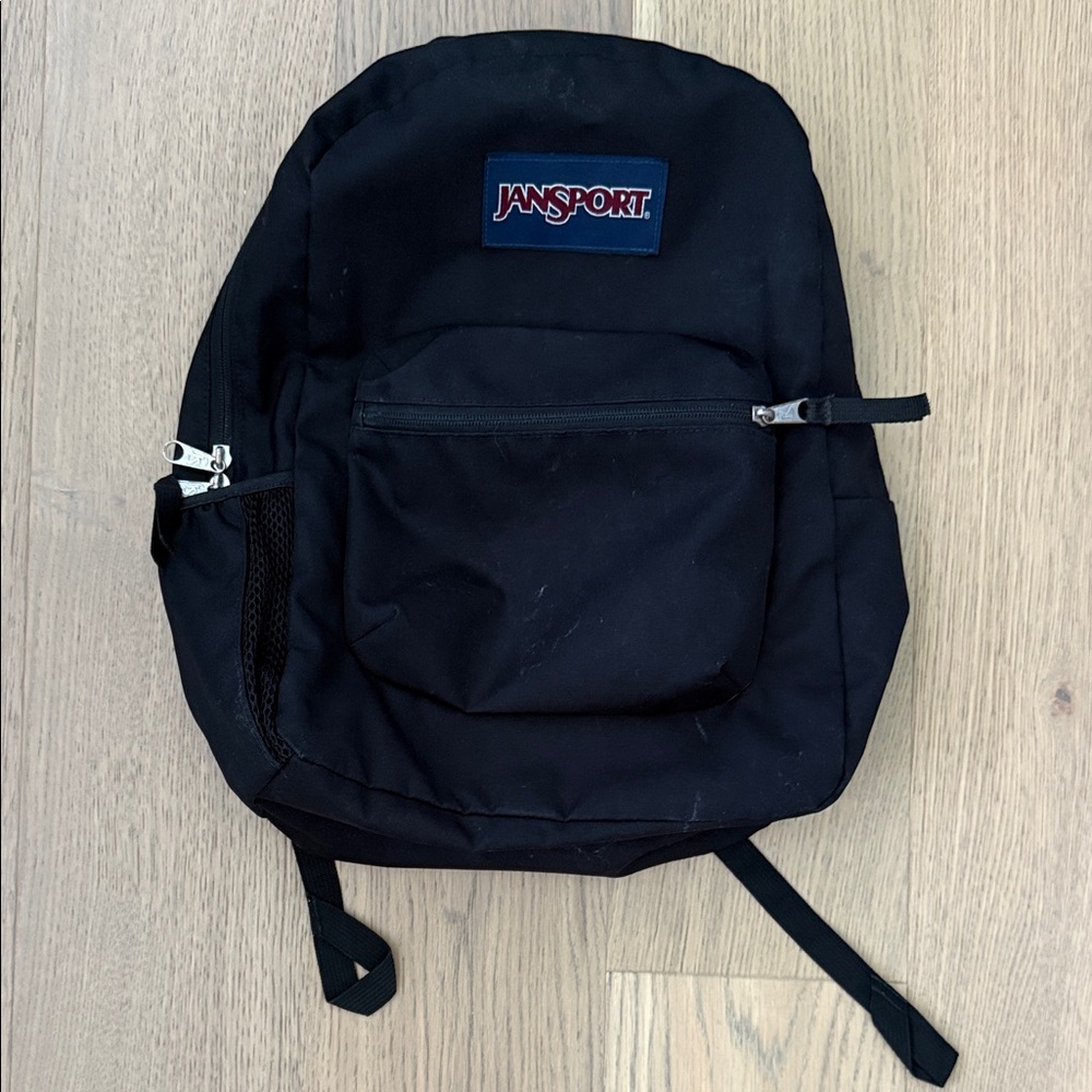 Jansport Black Backpack with Logo Patch